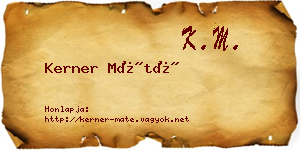 Kerner Máté névjegykártya